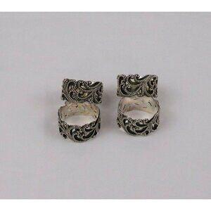 Sterling Silver Lois Hill Set of 4 Scroll Napkin Rings